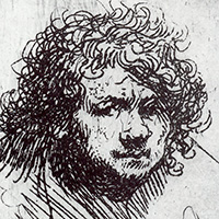 Self portrait Leaning Forward circa 1628-thumb